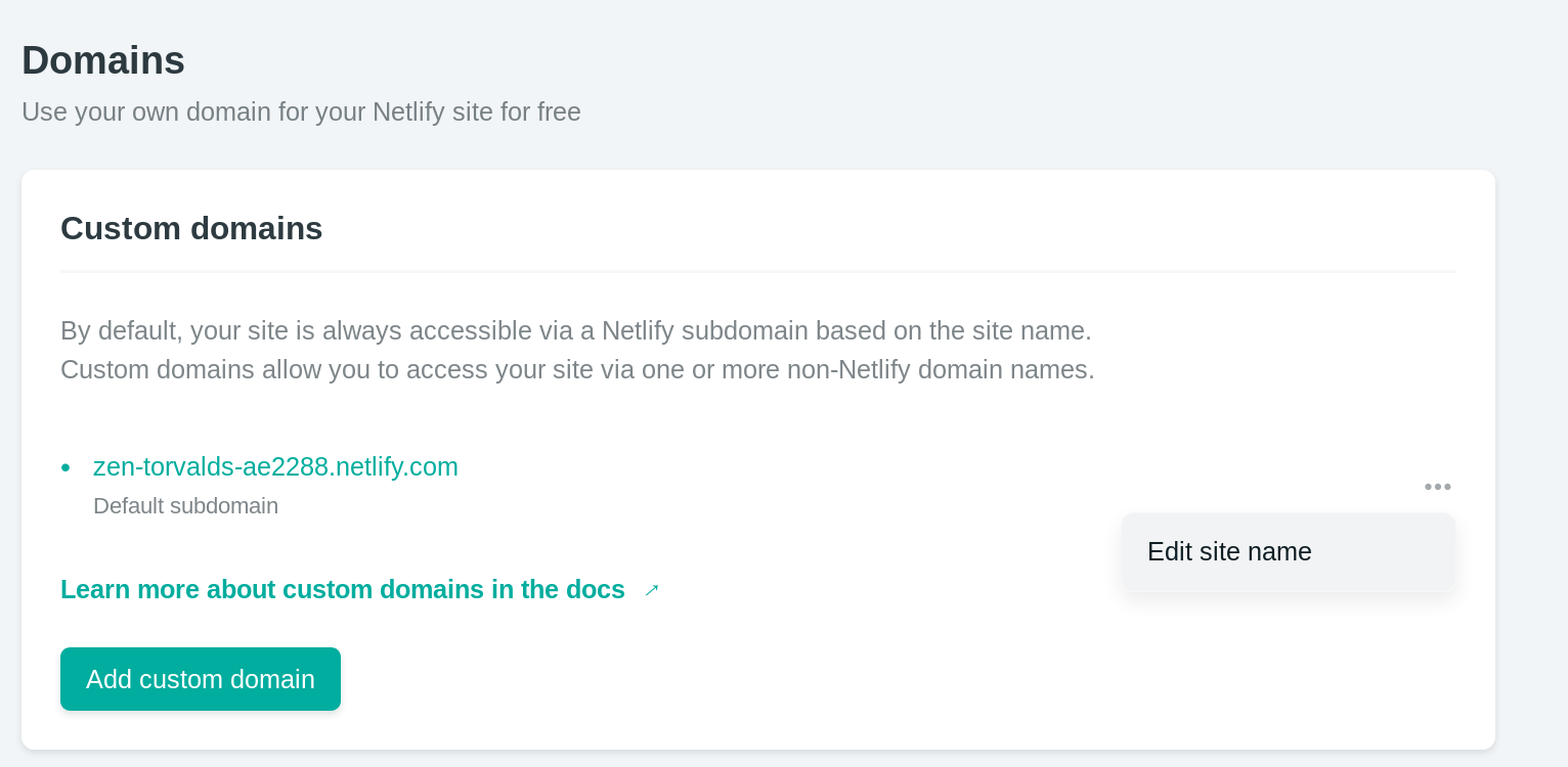 Netlify configure domain